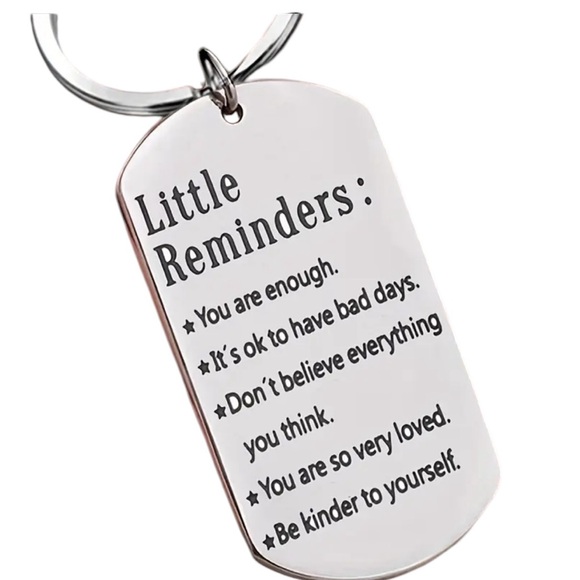 Little Reminders Positive Affirmations Silver Keychain - Picture 3 of 6